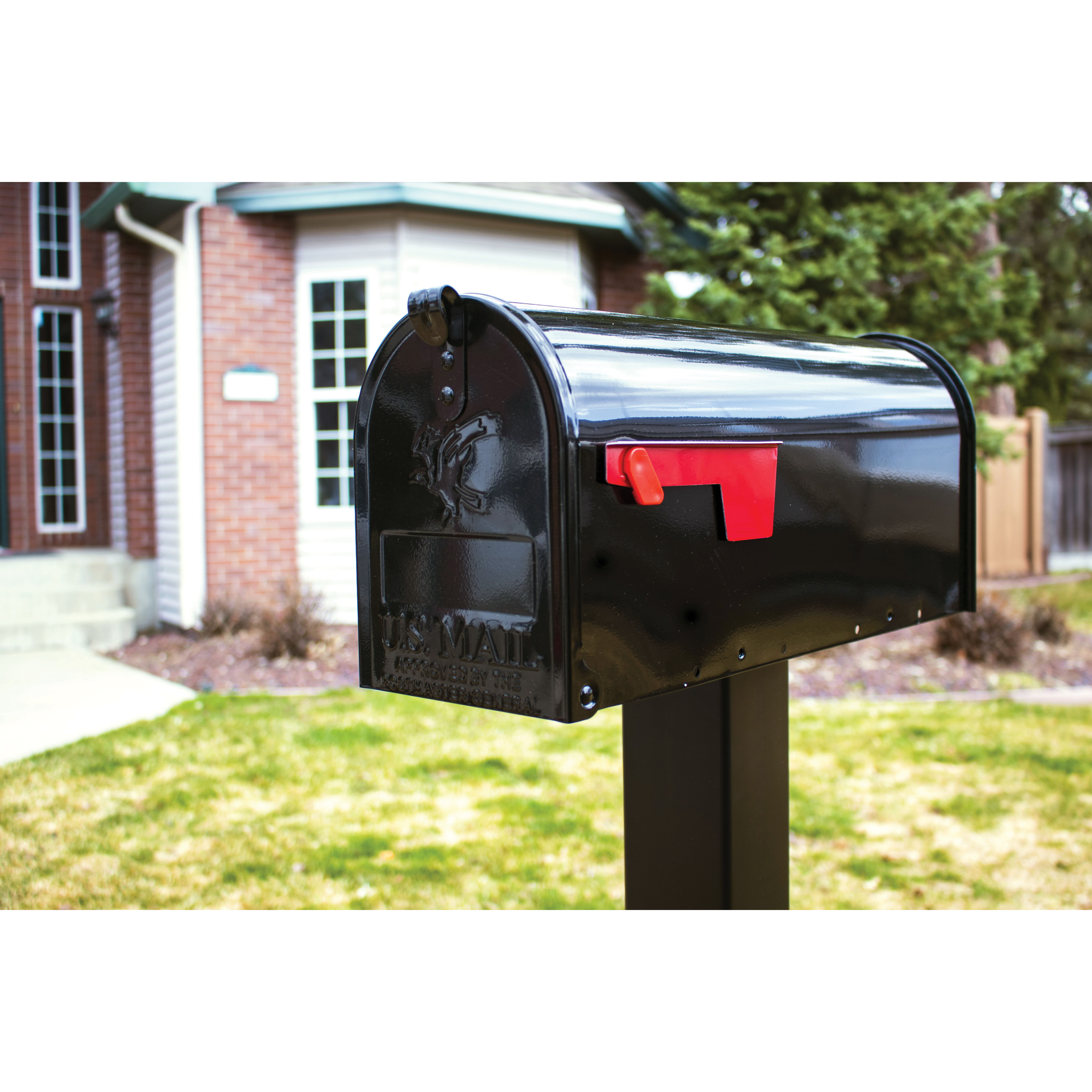 Gibraltar Mailboxes Elite Series E1100B00 Mailbox, 800 cu-in, Steel, Powder-Coated, 6.9 in W, 20.1 in D, 8.9 in H, Black - 2