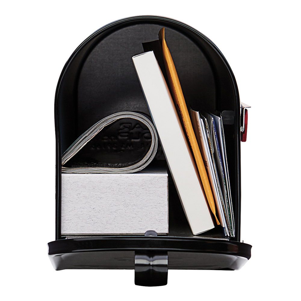 Gibraltar Mailboxes Elite Series E1100B00 Mailbox, 800 cu-in, Steel, Powder-Coated, 6.9 in W, 20.1 in D, 8.9 in H, Black - 3