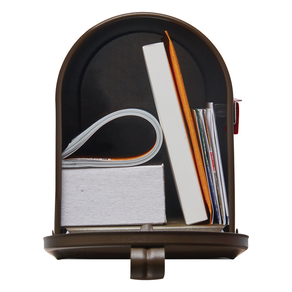 Gibraltar Mailboxes Elite Series E1100BZ0 Mailbox, 800 cu-in Capacity, Galvanized Steel, Bronze, 6.9 in W, 20.1 in D - 2