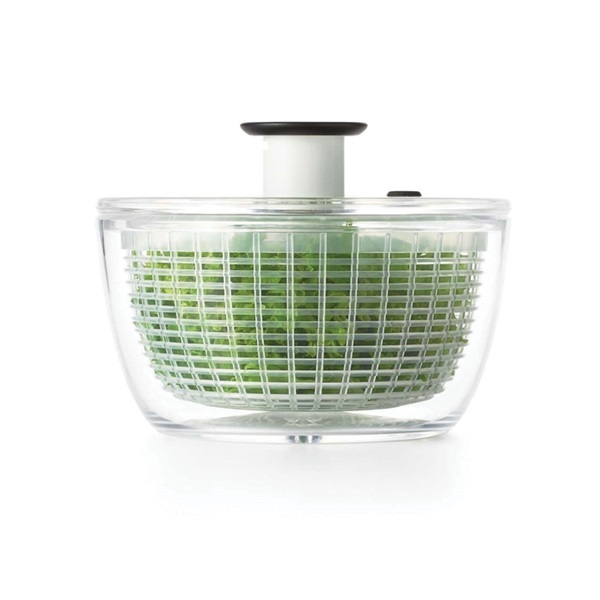 Good Grips 1045409 Salad and Herb Spinner, 2.44 qt Basket, 3.03 qt Bowl Capacity, 8 in Dia, 7 in H, Clear - 3