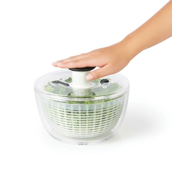 Good Grips 1045409 Salad and Herb Spinner, 2.44 qt Basket, 3.03 qt Bowl Capacity, 8 in Dia, 7 in H, Clear - 4