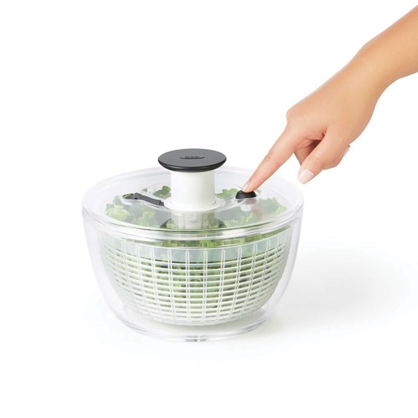 Good Grips 1045409 Salad and Herb Spinner, 2.44 qt Basket, 3.03 qt Bowl Capacity, 8 in Dia, 7 in H, Clear - 5