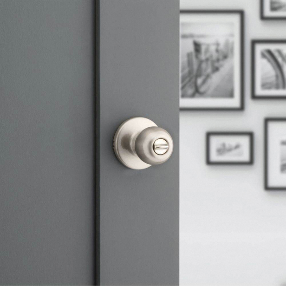 Kwikset 93001-875 Security Polo Lockset, Knob Handle, Satin Nickel - 3