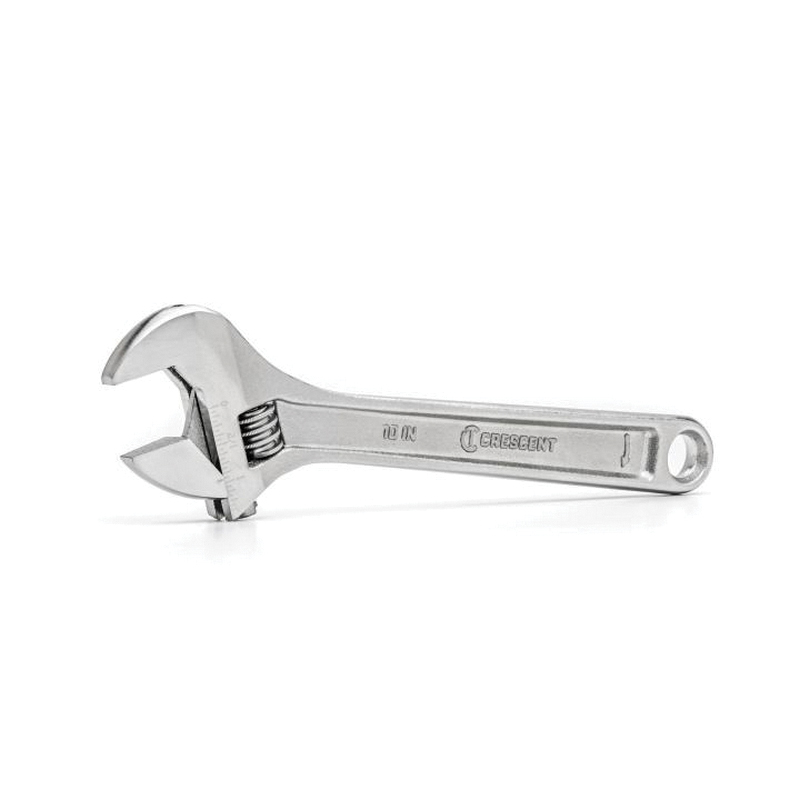 Crescent AC210VS Adjustable Wrench, 10 in OAL, 1.313 in Jaw, Steel, Chrome-Plated, Non-Cushion Grip Handle - 2