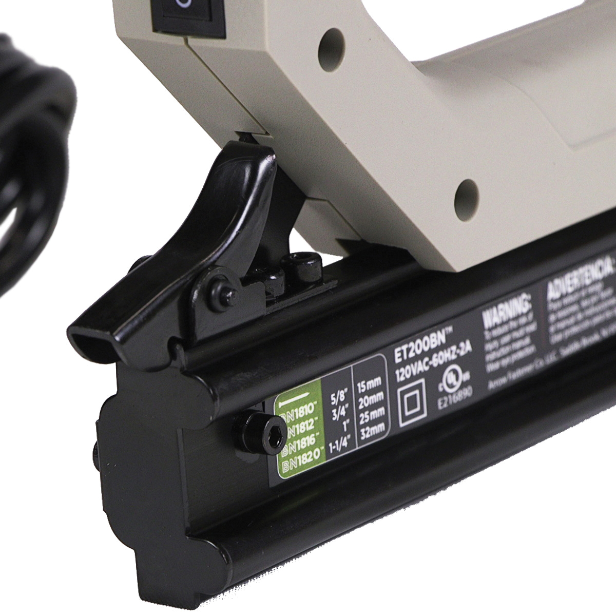 Arrow ET200BN Electric Nailer, 5/8, 3/4, 1, 1-1/4 in W Crown, Heavy-Duty Staple - 5