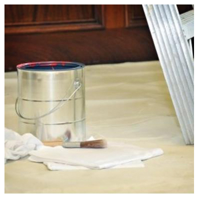 Trimaco 80201 Drop Cloth, 12 ft L, 9 ft W, 1/16 in Thick, Butyl Backed Drapery Fabric, Beige/Cream - 2