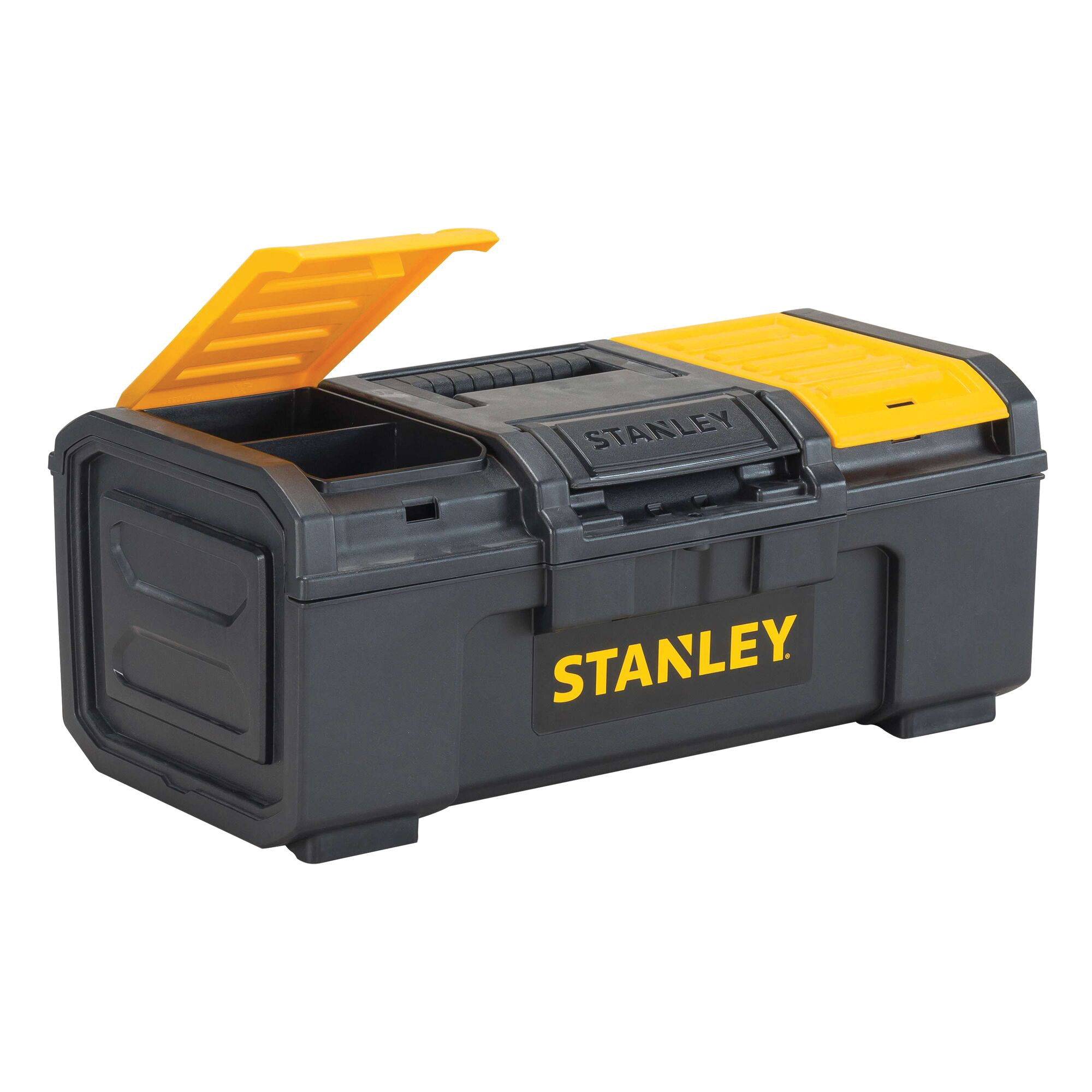 STANLEY STST16410 Tool Box, 50 lb, Polypropylene, Black/Yellow, 16 in L Outside, 3-Compartment - 2