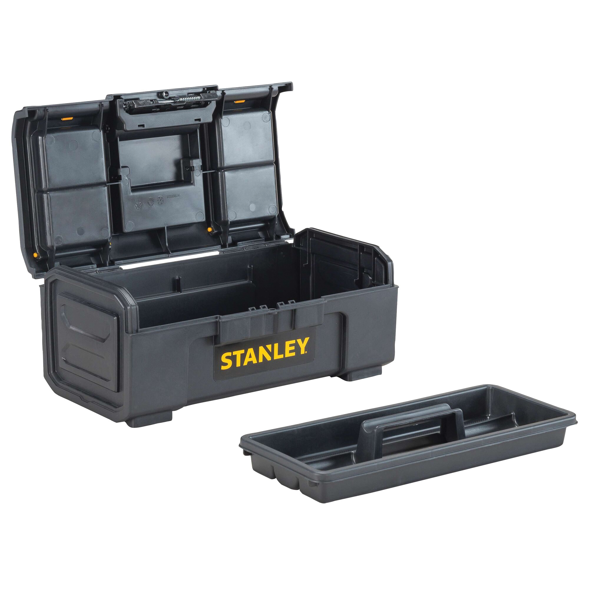 STANLEY STST16410 Tool Box, 50 lb, Polypropylene, Black/Yellow, 16 in L Outside, 3-Compartment - 3