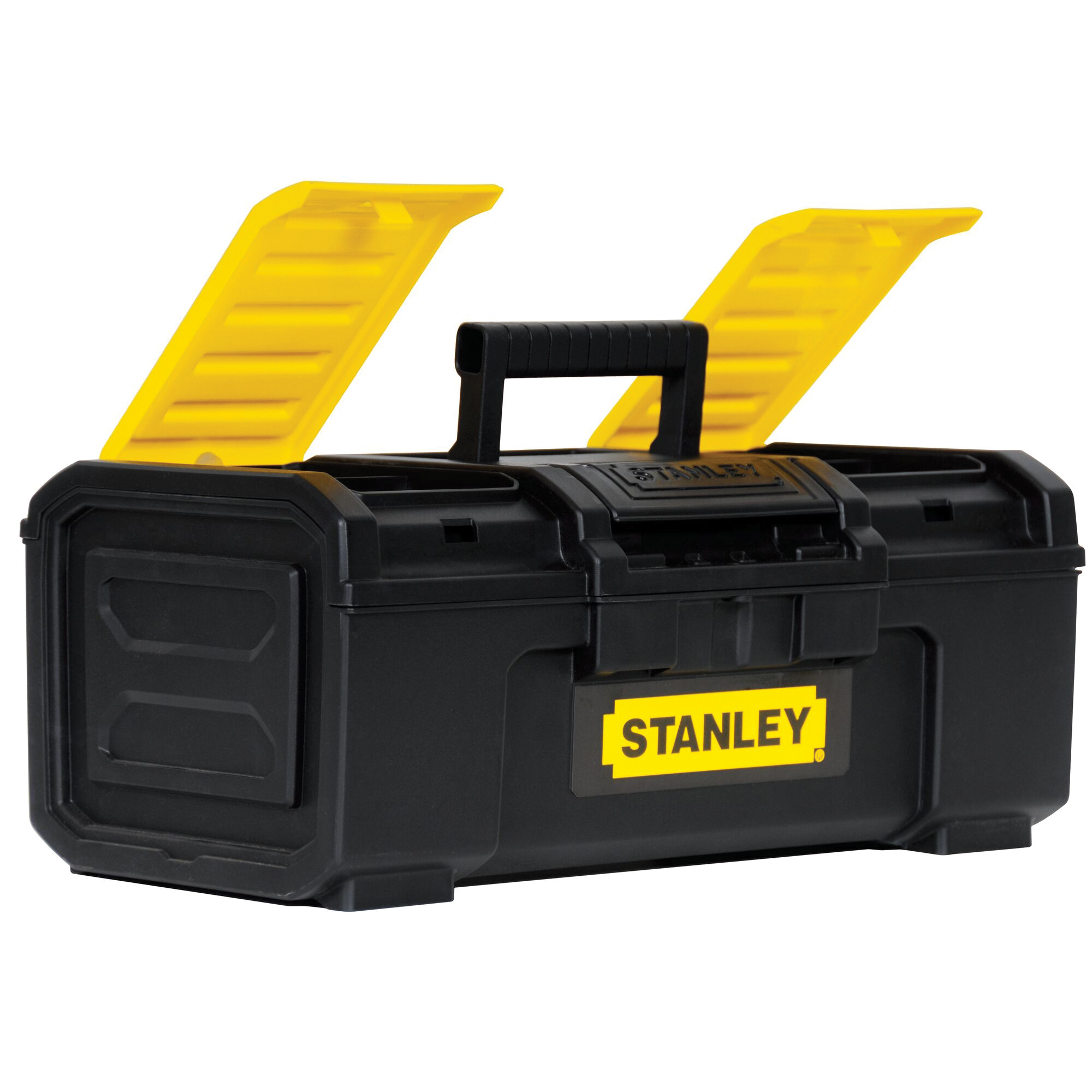 STANLEY STST16410 Tool Box, 50 lb, Polypropylene, Black/Yellow, 16 in L Outside, 3-Compartment - 4