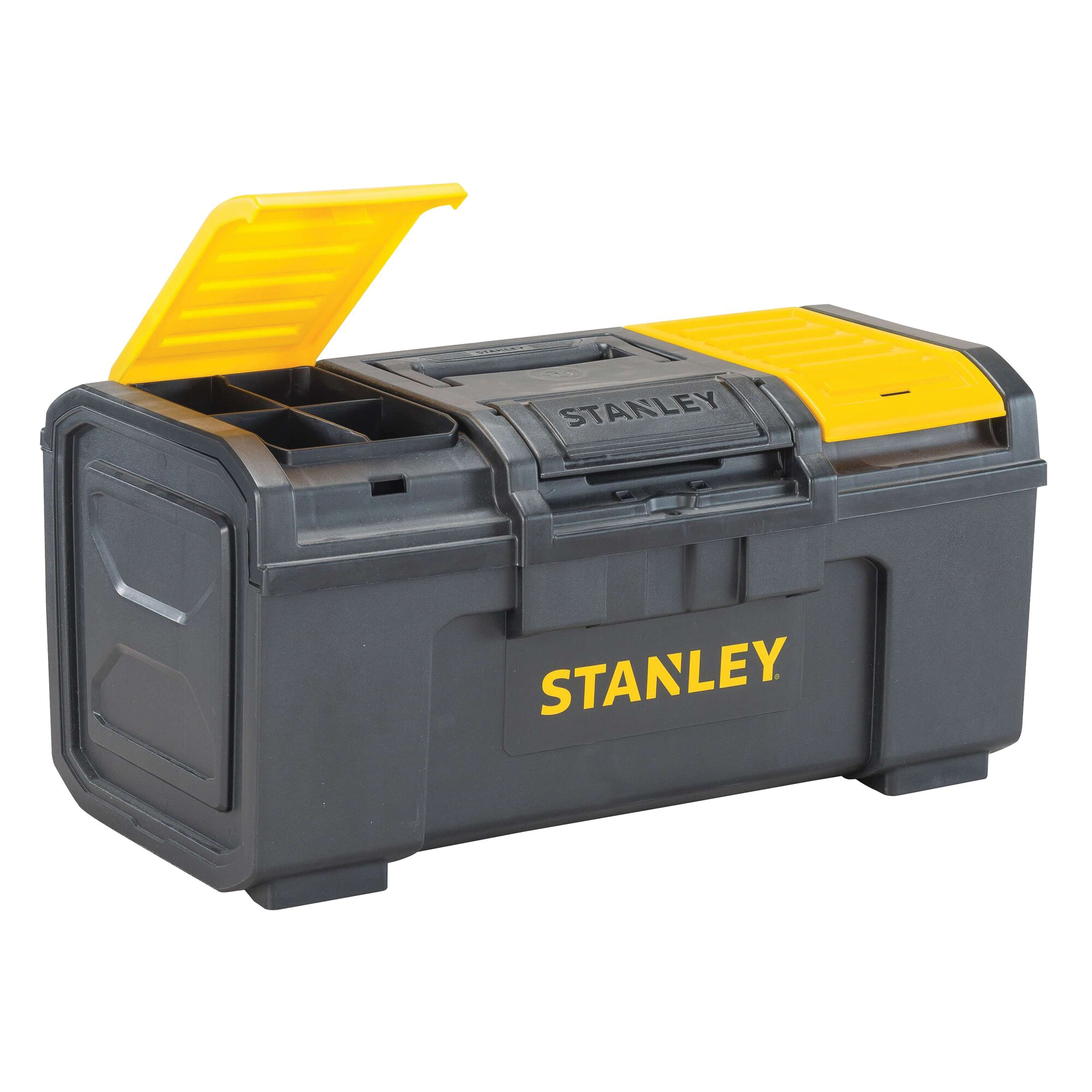 STANLEY STST19410 Tool Box, 30 lb, Polypropylene, Black/Yellow, 19 in L Outside, 3-Compartment - 2