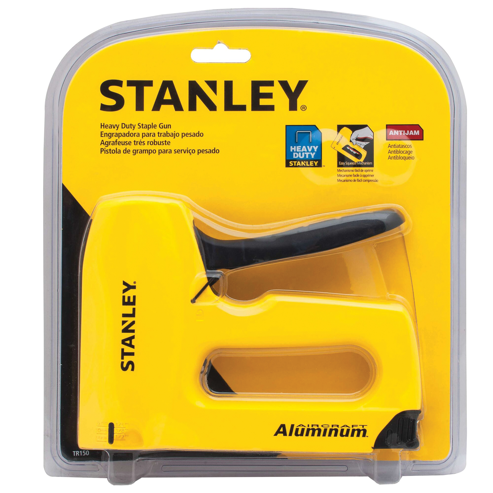 STANLEY SharpShooter Series TR150 Staple Gun, 84 Magazine, 27/64 in W Crown, 1/4 to 9/16 in L Leg, Yellow - 3