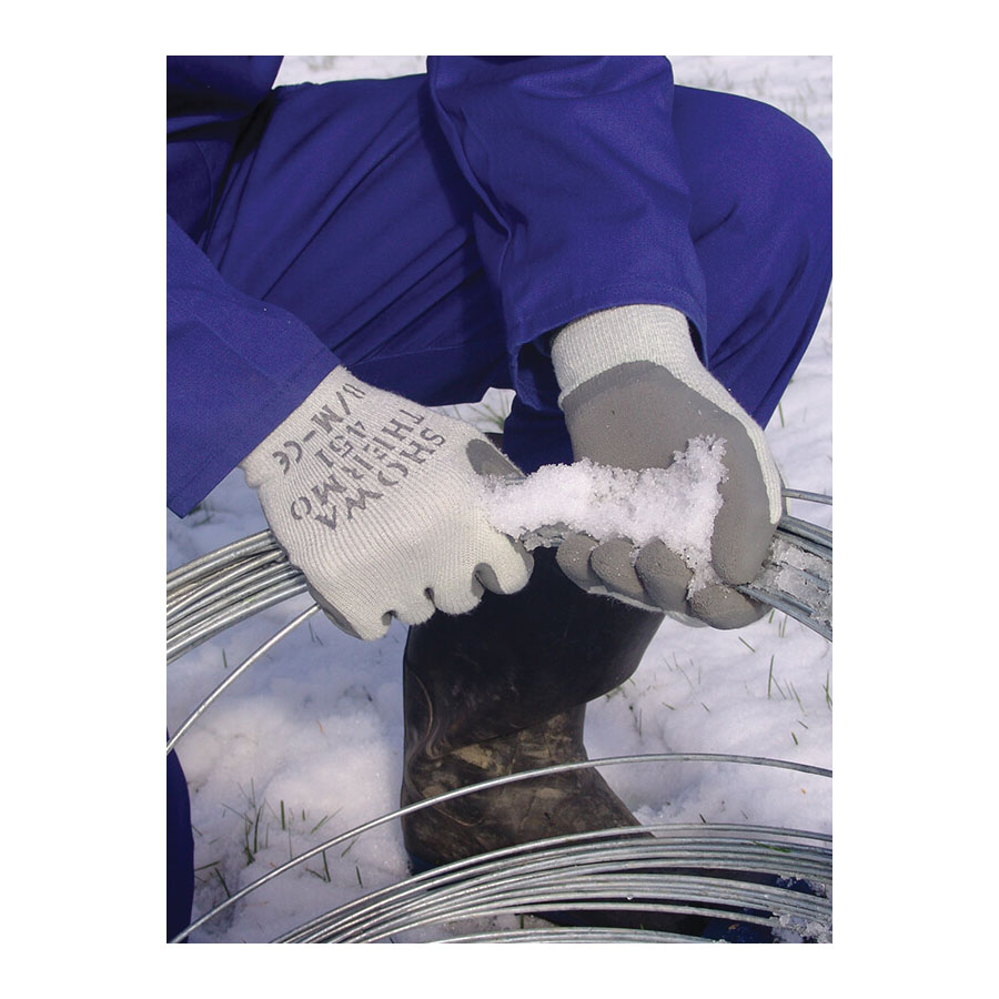 Showa 451-M Gloves, Unisex, M, 9.84 in L, Elastic Cuff, Gray/Light Gray - 4