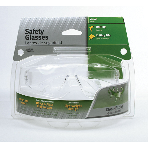 Safety Works 10006315 Close-Fitting Safety Glasses, Anti-Fog, Anti-Scratch Lens, Rimless Frame, Clear Frame - 2