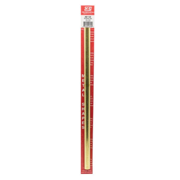 K & S 8137 Decorative Tube, Round, 12 in L, 7/16 in Dia, 0.014 in Wall, Brass - 2