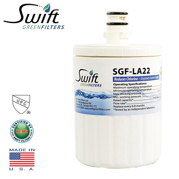 Swift Green Filters SGF-LA22 Refrigerator Water Filter, 3-1/4 in Dia, 5-1/4 in, 0.5 gpm - 3