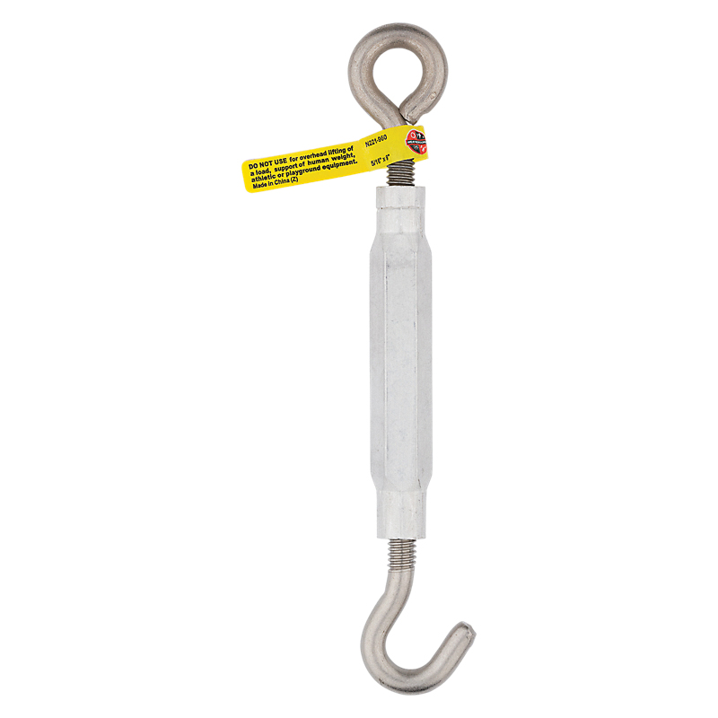 National Hardware 2173BC Series N221-960 Turnbuckle, 175 lb Working Load, 5/16-18 Thread, Hook, Eye, 9 in L Take-Up - 2