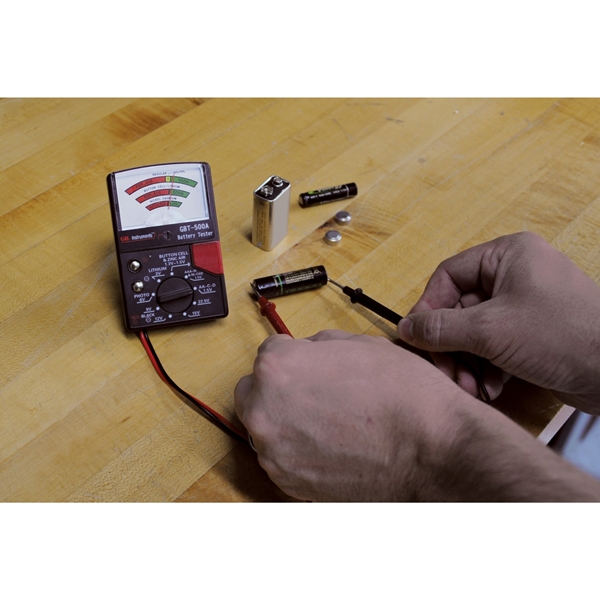 Gardner Bender GBT-500A Battery Tester, 1.5 to 22.5 V, Analog Display, Black - 3