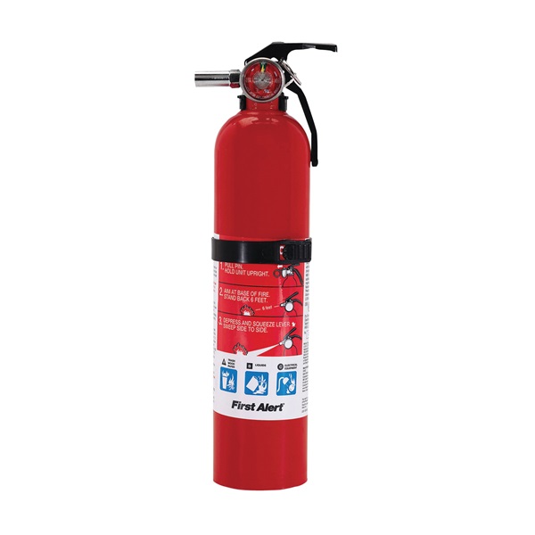 First Alert HOME1 Fire Extinguisher, 2.5 lb, Monoammonium Phosphate, 1-A:10-B:C Class - 2