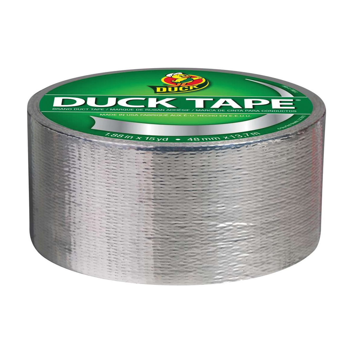 Duck 1303158 Duct Tape, 15 yd L, 1.88 in W, Vinyl Backing, Chrome - 2
