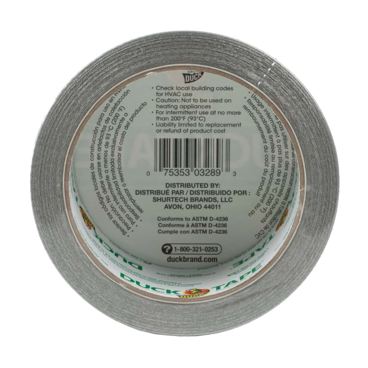 Duck 1303158 Duct Tape, 15 yd L, 1.88 in W, Vinyl Backing, Chrome - 4