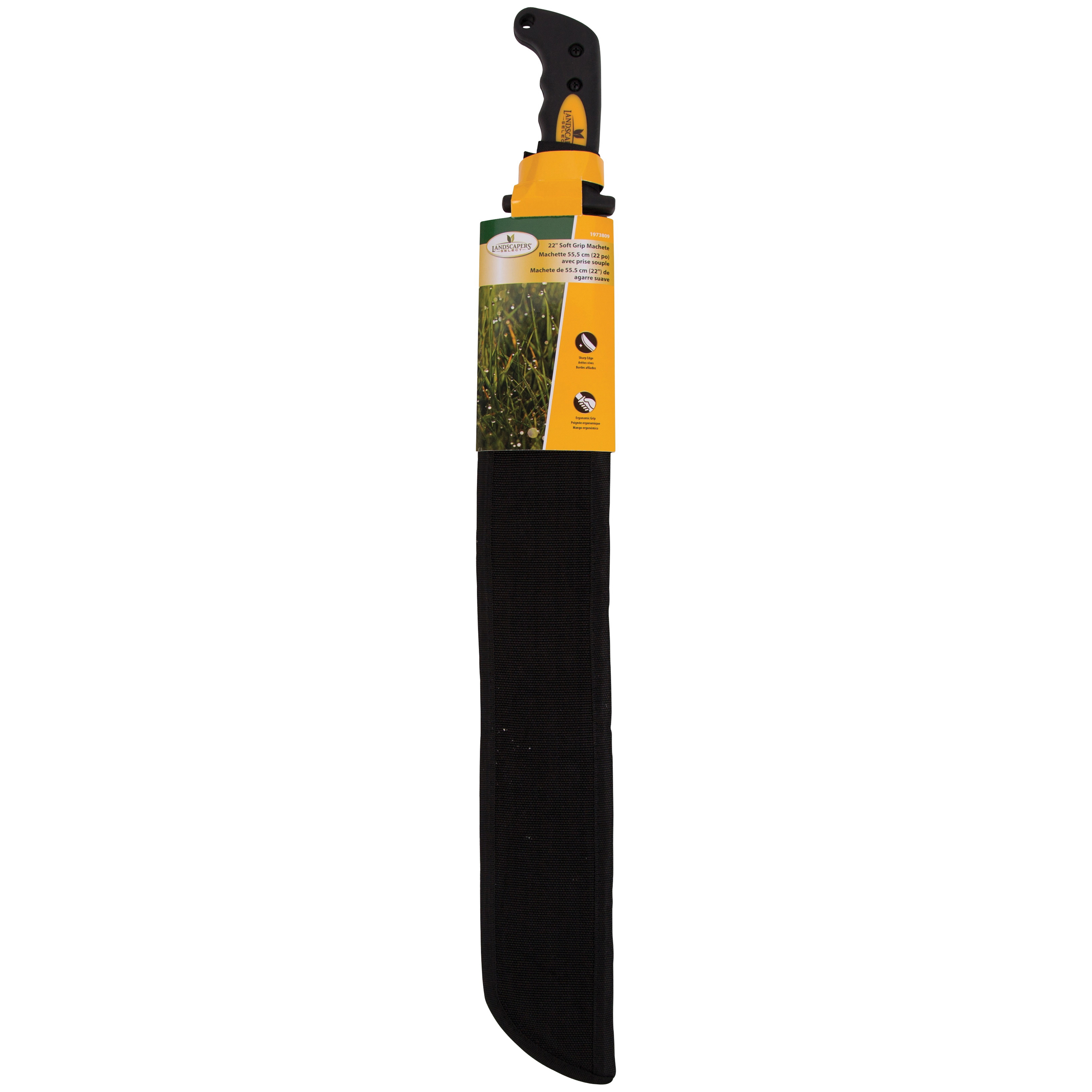 Landscapers Select JLO-003-N3L Machete, 27-1/2 in OAL, 22 in Blade, HCS Blade, Rubber Handle - 2