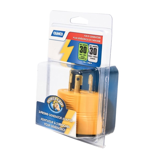 Camco USA 55333 Adapter, 30 A Female, 30 A Male, 125 V, Male, Female - 2