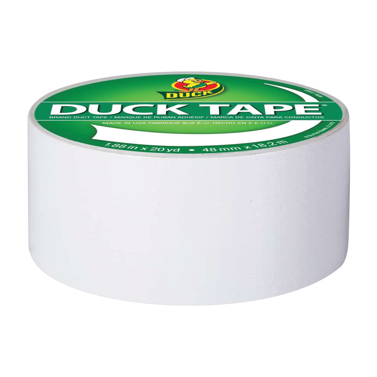 Duck 1265015 Duct Tape, 20 yd L, 1.88 in W, Vinyl Backing, White - 2