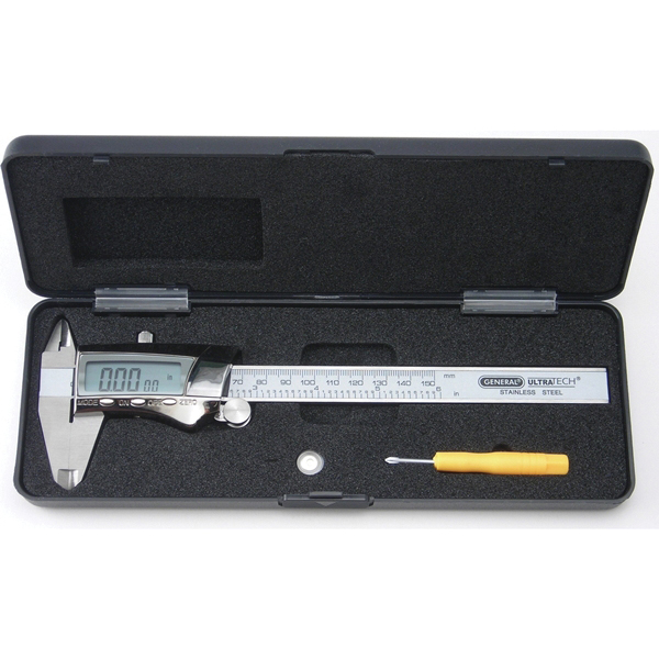 General 147 Caliper, 0 to 6 in, 1.57 in Jaw, Digital, LCD Display, Stainless Steel - 4