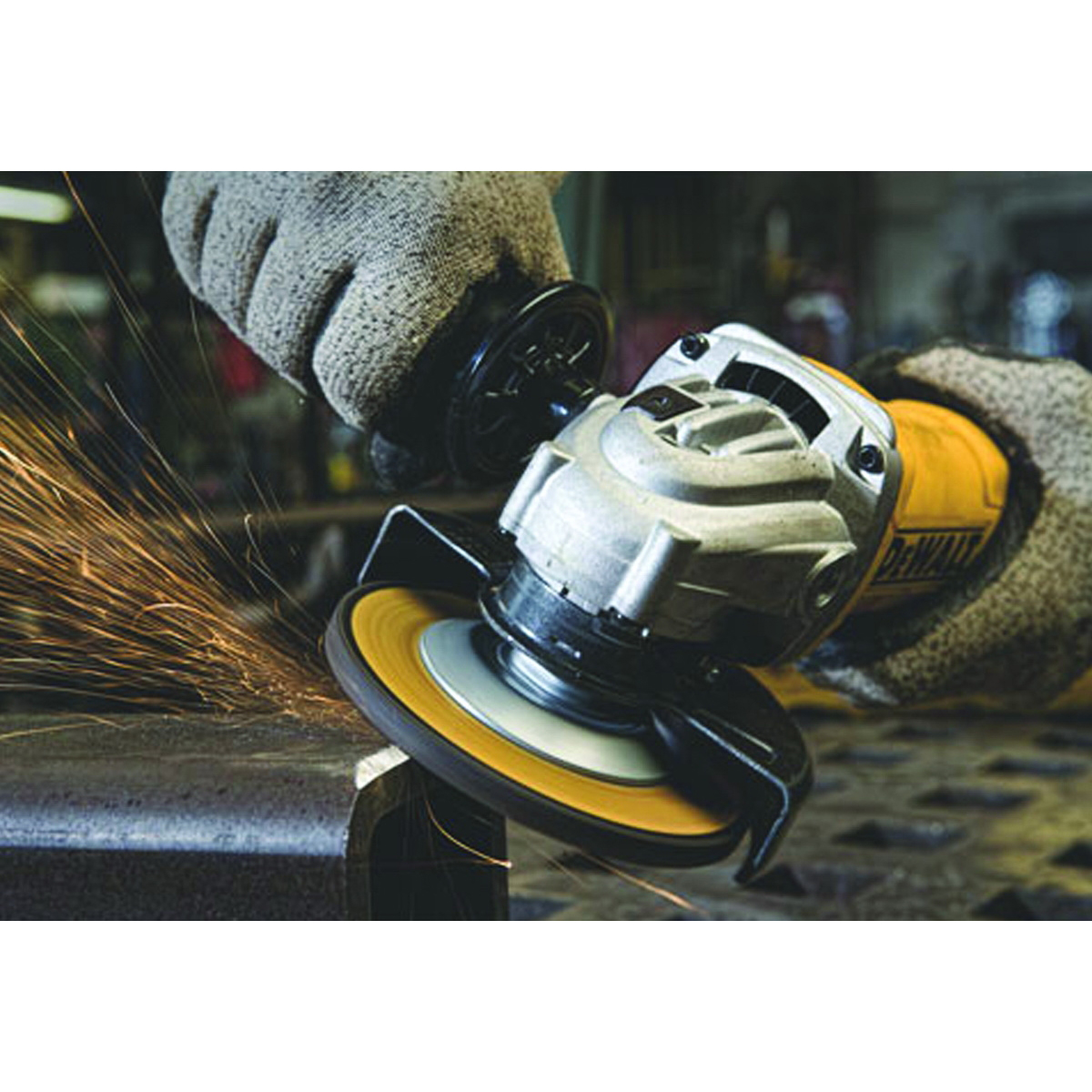 DEWALT DWE402 Series Small Angle Grinder, Includes: (1) 2-Position Side Handle, (1) 4-1/2 in One-Touch (T27) Guard - 3
