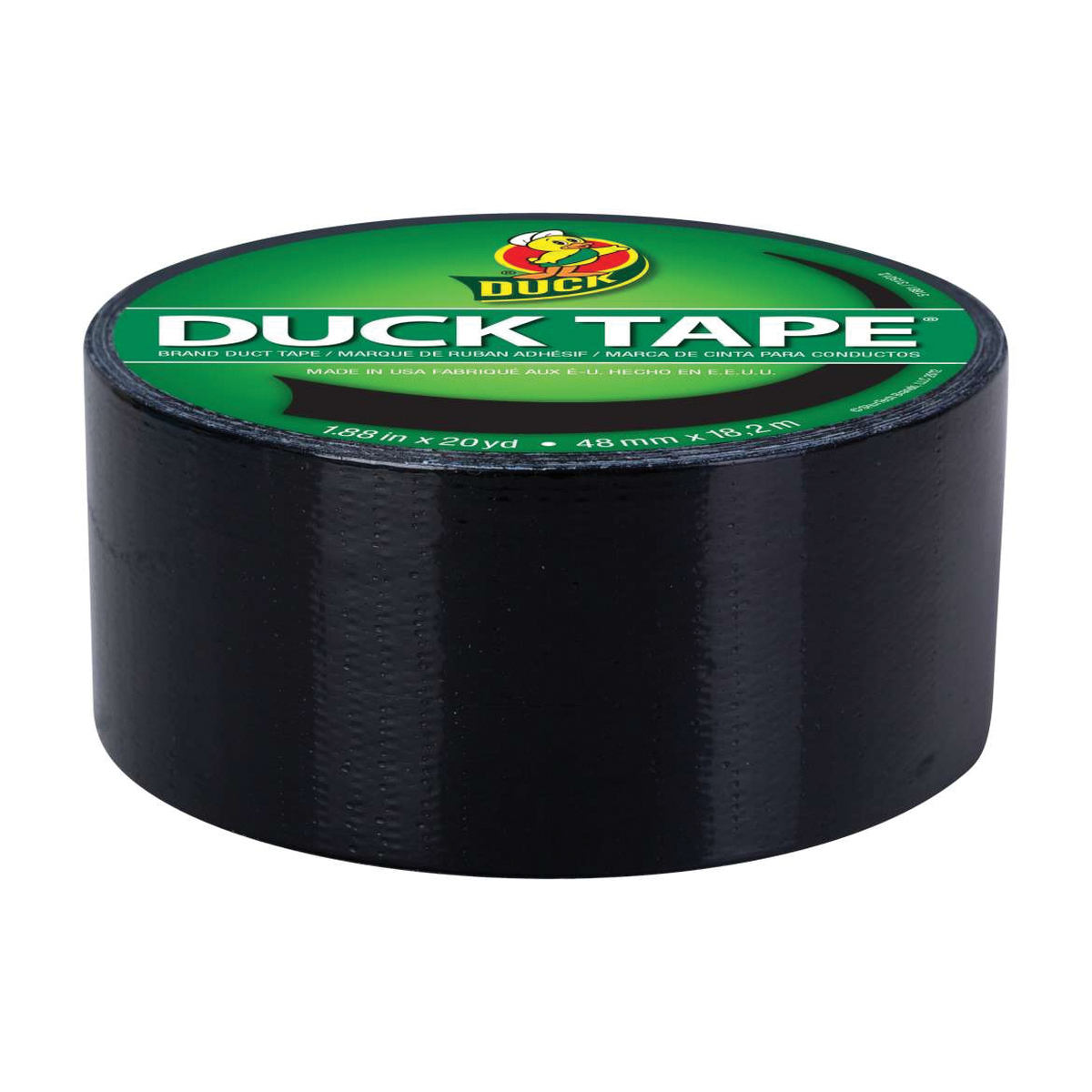Duck 1265013 Duct Tape, 20 yd L, 1.88 in W, Vinyl Backing, Black - 2