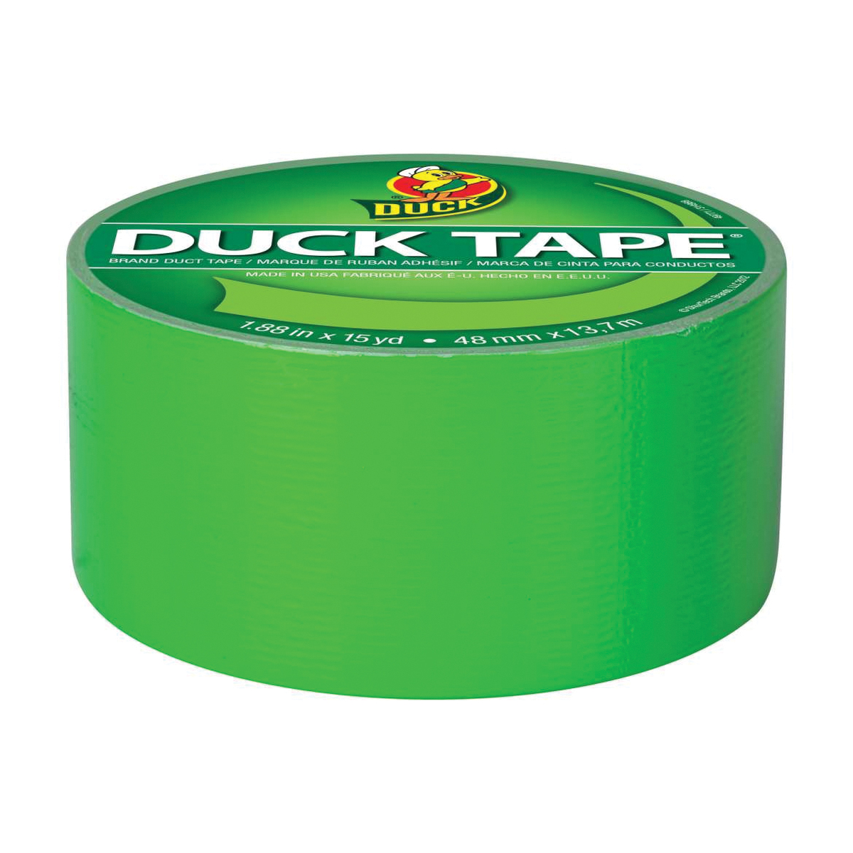 Duck 1265018 Duct Tape, 15 yd L, 1.88 in W, Vinyl Backing, Neon Green - 2