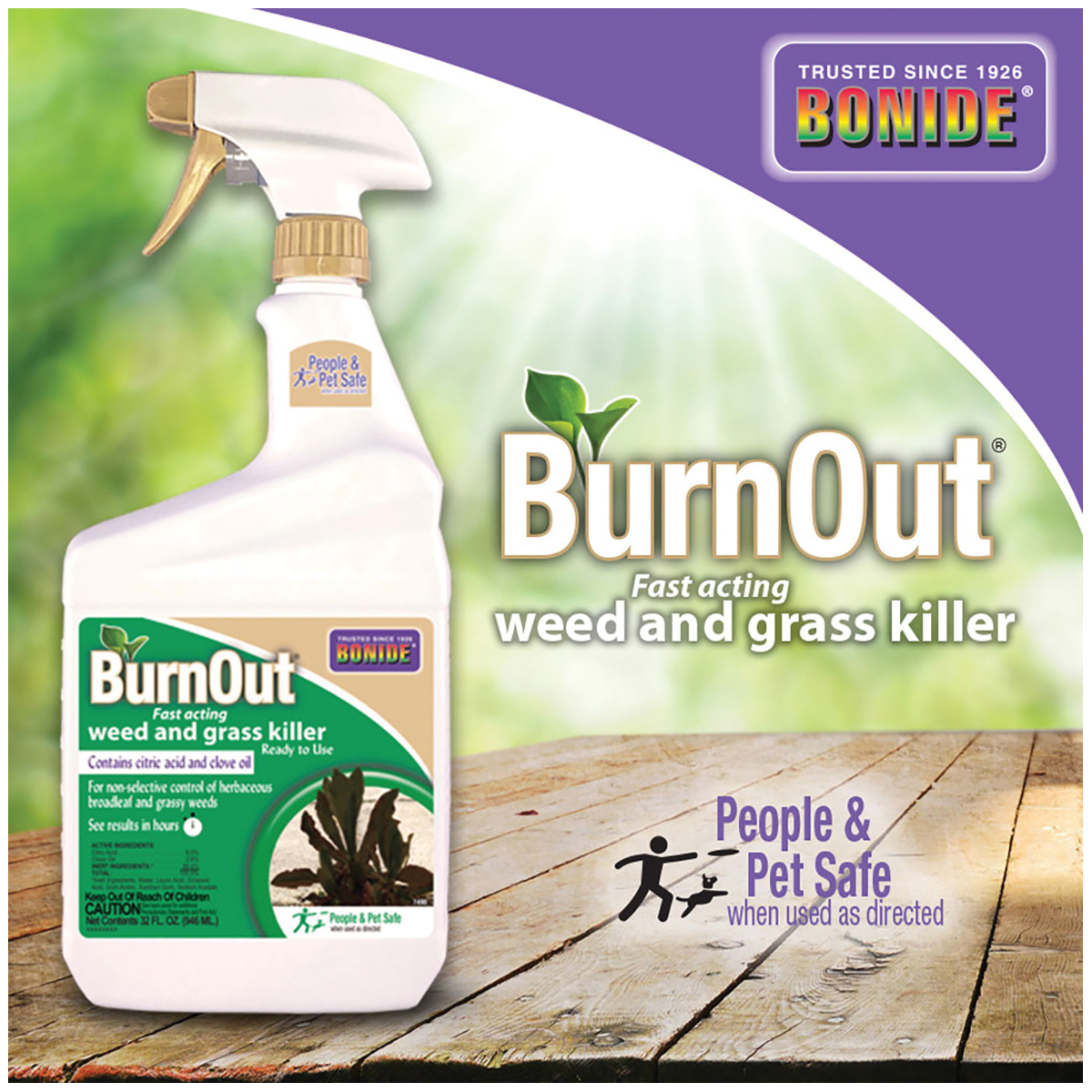 Bonide 7490 Weed and Grass Killer, Liquid, Light Yellow/White, 1 qt Bottle - 3