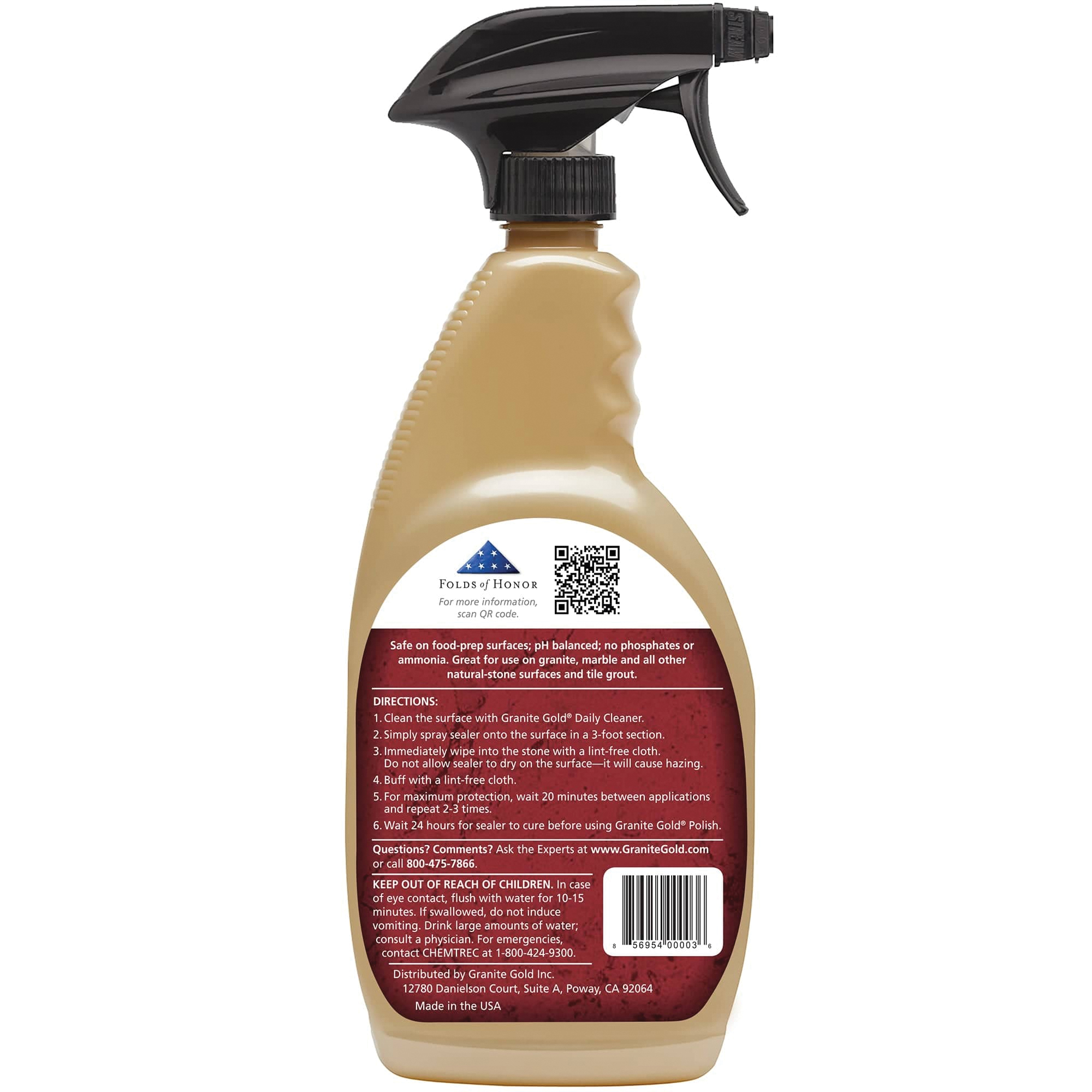 Granite Gold GG0036 Penetrating Sealer, 24 oz Bottle, Liquid, Slight Alcohol, Clear - 2
