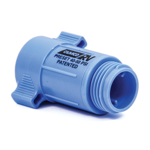Camco USA 40143 Water Pressure Regulator, 3/4 in ID, Female x Male, 40 to 50 psi Pressure, ABS, Blue - 2