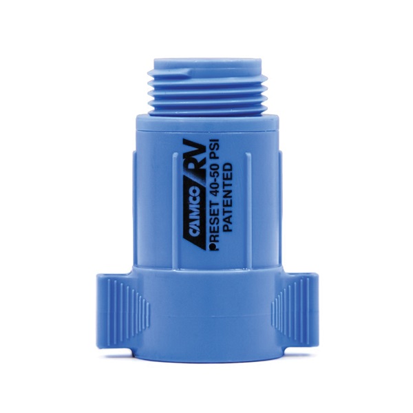 Camco USA 40143 Water Pressure Regulator, 3/4 in ID, Female x Male, 40 to 50 psi Pressure, ABS, Blue - 4