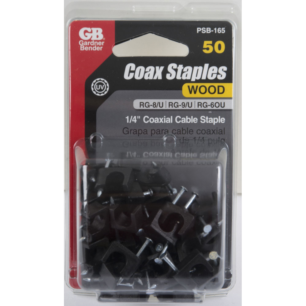Gardner Bender PSB-165 Cable Staple, 1/4 in W Crown, 15/16 in L Leg, Plastic/Polyethylene - 2