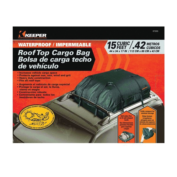 Keeper 07203 Roof Top Bag, 15 cu-ft, 44 in L, 34 in W, Cargo, Black - 2