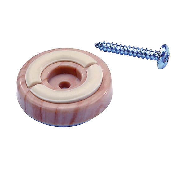 Shepherd Hardware 3692 Furniture Pad, Round, 1-1/4 in Dimensions, Plastic, Woodgrain, 8/PK - 2