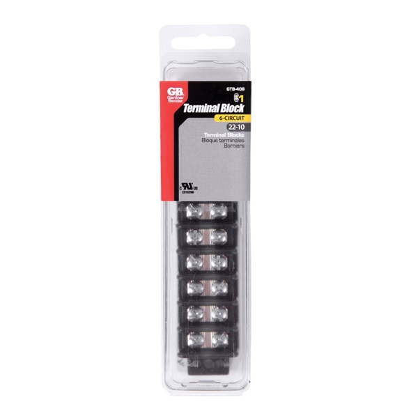 Gardner Bender GTB-406 Terminal Block, 600 V, 30 A, 6-Pole, 2-Row - 2