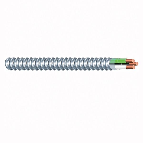 Southwire Armorlite 68580023 Armored Cable, 12 AWG Cable, 2 -Conductor, Copper Conductor, PVC Insulation - 1