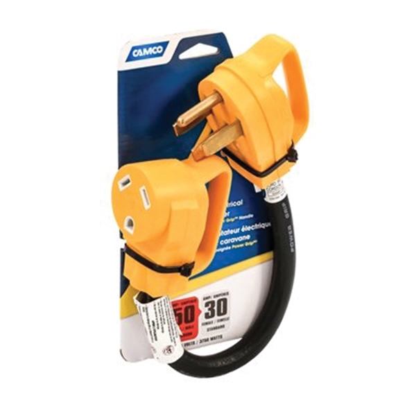 Camco USA 55173 Dogbone Adapter, 30 A Female, 50 A Male, 125 V, Male, Female - 2