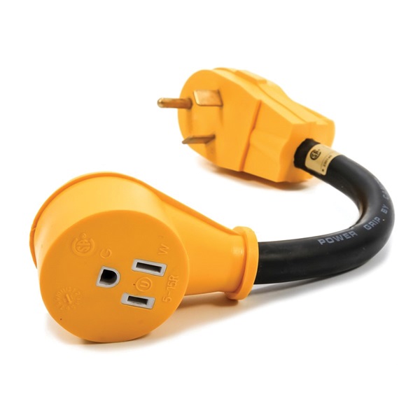 Camco USA 55153 Dogbone Adapter, 15, 30 A, 125 V, Male, Female - 3