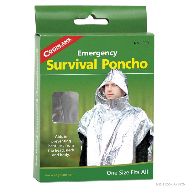 Coghlan's 1390 Emergency Survival Poncho, Metallized Aluminum/Polyethylene - 1