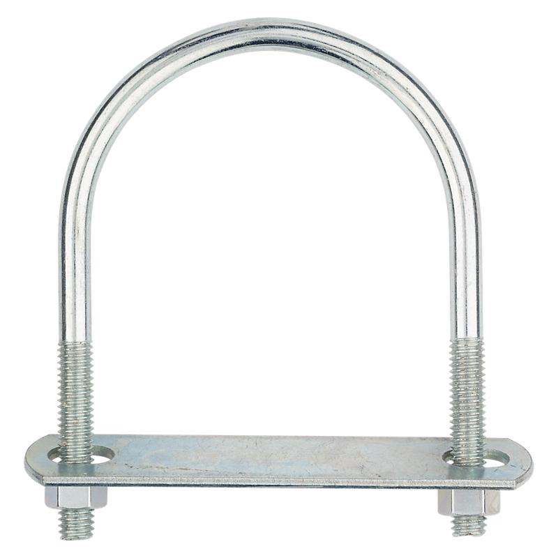 National Hardware N222-224 U-Bolt, 3/8-16 Thread, 2-1/2 in L Thread, Steel, Zinc - 4