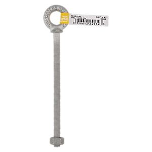 National Hardware N245-142 Eye Bolt, 3/8-16 Thread, Coarse Thread, 2-1/2 in L Thread, 3/4 in ID x 1-3/8 in OD Dia Eye - 2