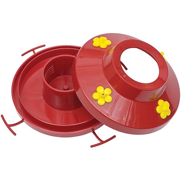 Perky-Pet 210PB Bird Feeder, Pinch Waist, 16 oz, 4-Port/Perch, Glass/Plastic, Red, 7.1 in H - 3
