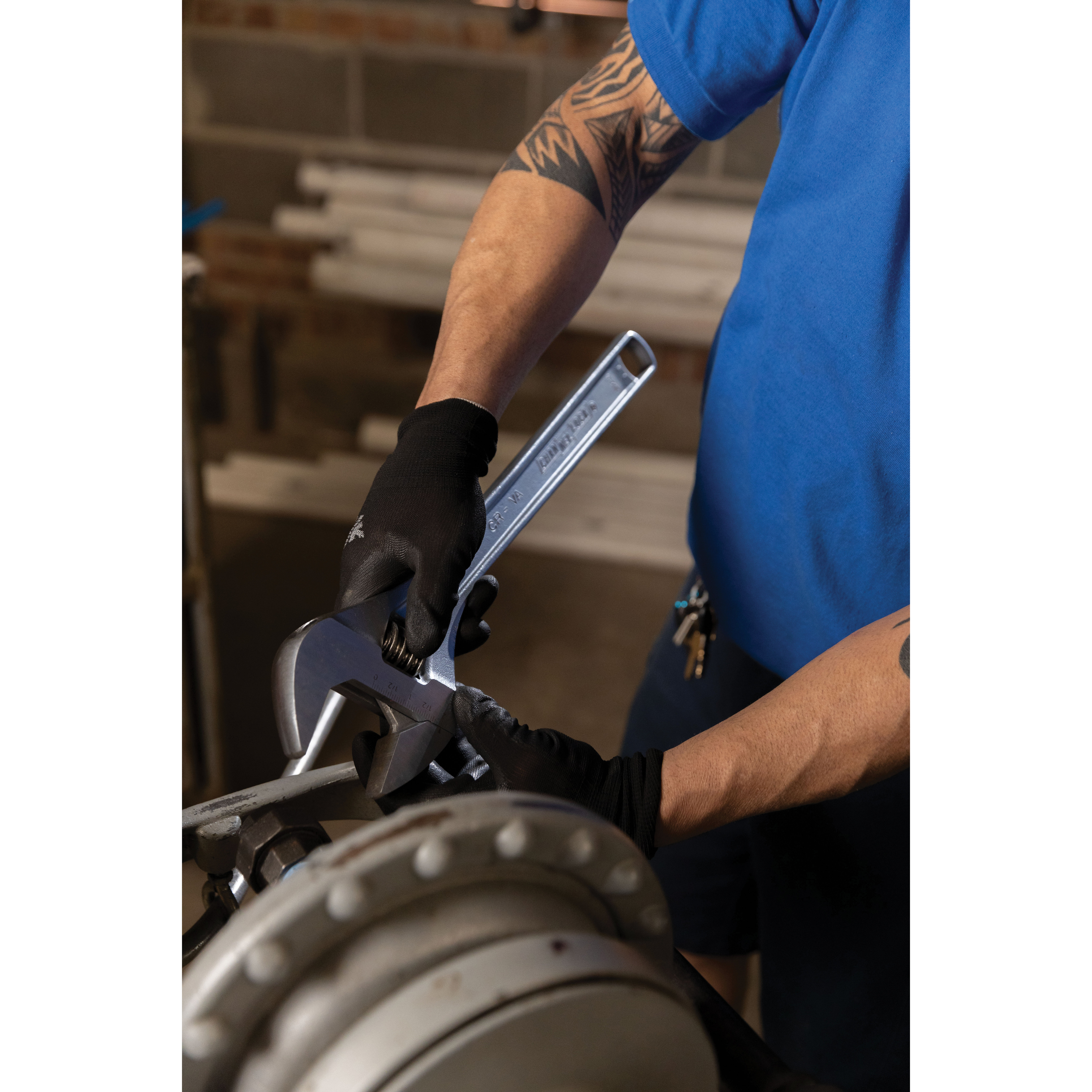 Channellock WIDEAZZ Series 812W Adjustable Wrench, 12 in OAL, 1.54 in Jaw, Steel, Chrome-Plated, Plain Grip Handle - 4