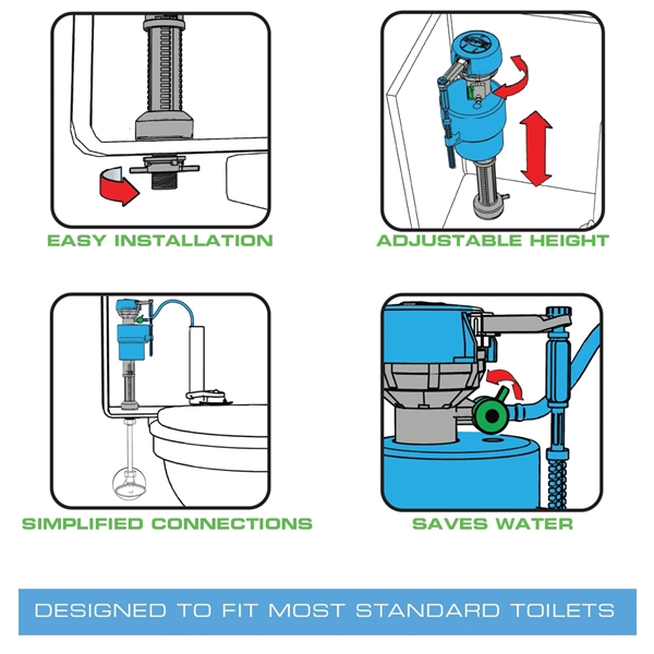 Danco HydroClean HC660 Toilet Fill Valve, Rubber Body, Anti-Siphon: No - 2