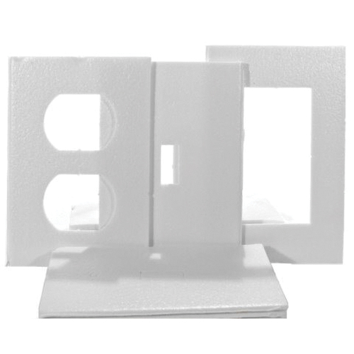 Frost King OSS6H Switch Sealer, 4 in L, 2-1/2 in W, Plastic Foam, White - 2