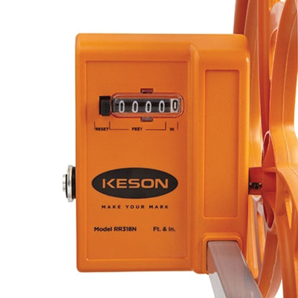 Keson Roadrunner Series RR318N Measuring Wheel, 9999.9 ft, 12-1/2 in Wheel, Polycast Wheel, ABS, Orange - 2